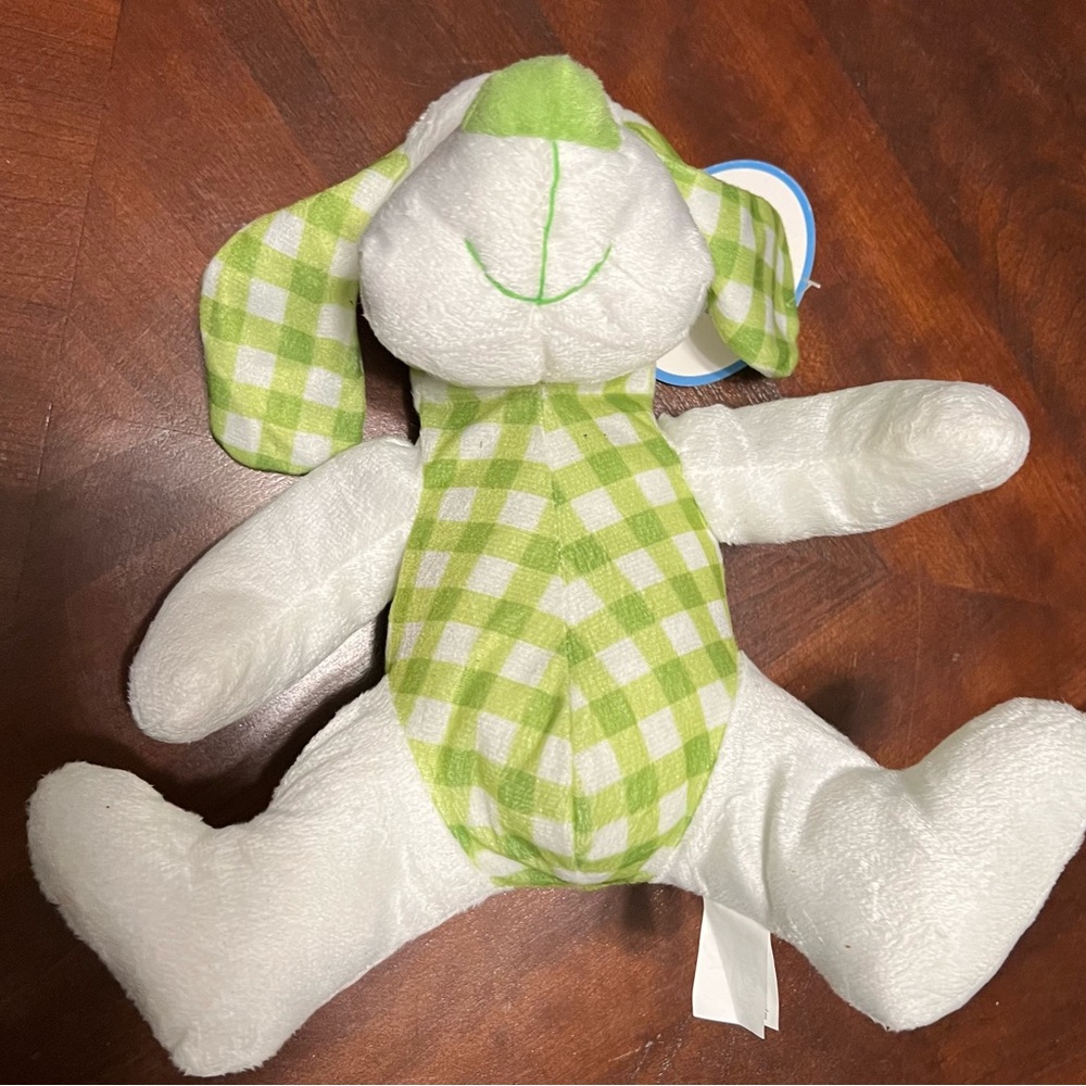 Animal pals  and White Checkered 10”Plush Dog